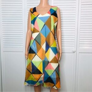 CHARLIE B Popsicle Abstract Sleeveless Dress Size XL